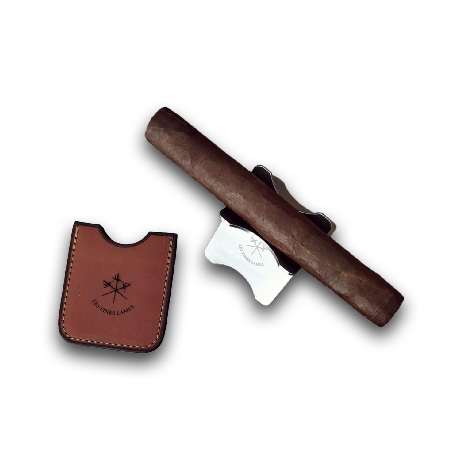 Tan Leather Cigar Stand | Les Fines Lames-Cigar Stand-Cuban Ashes