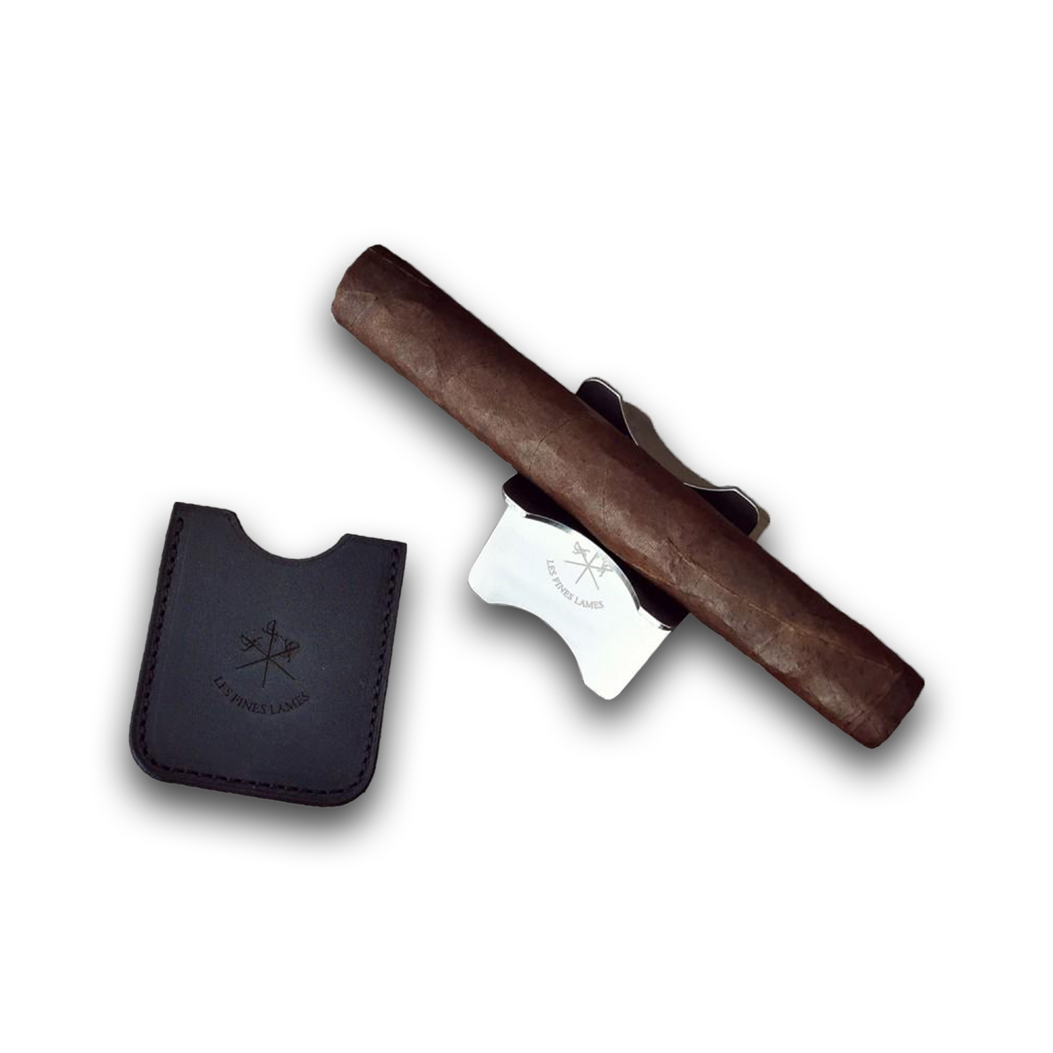 Black Leather Cigar Stand | Les Fines Lames-Cigar Stand-Cuban Ashes