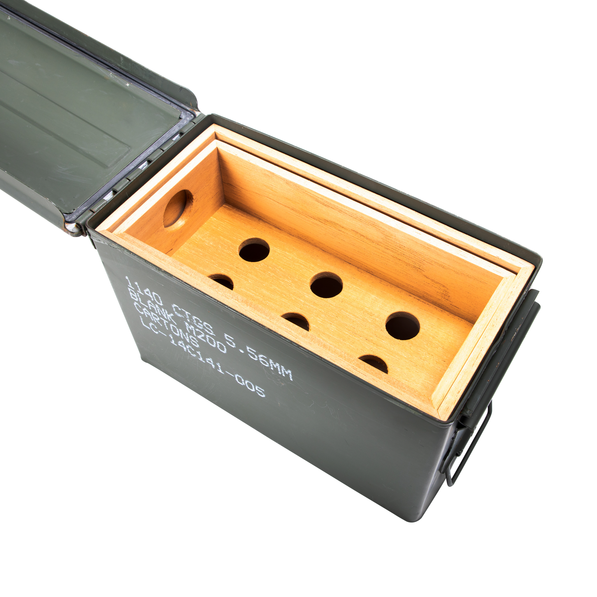 The 50 with Tray Ammo Can Humidor | Ammodor - Cuban Ashes