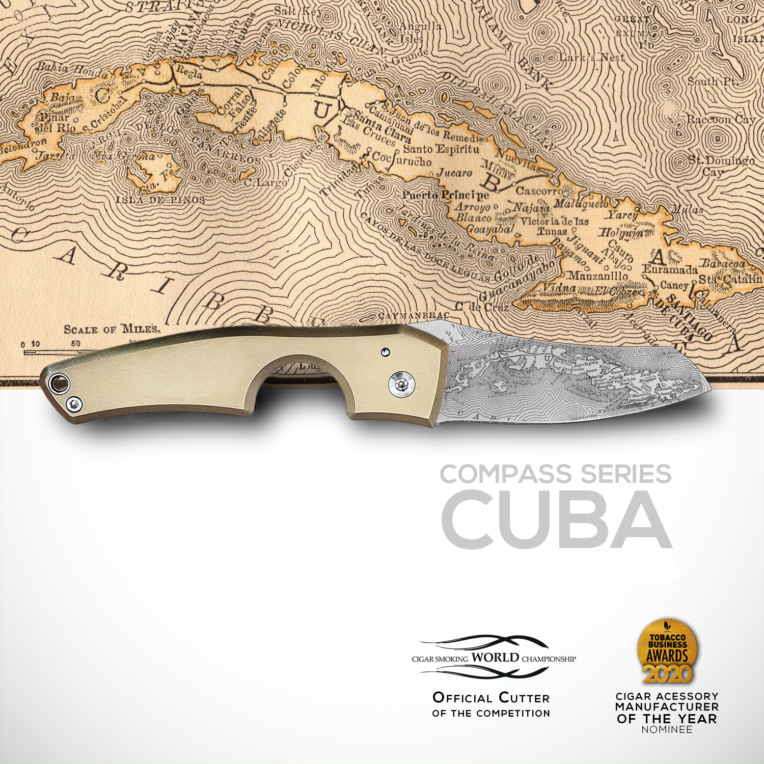 Le Petit - Compass - Cuba Brass | Les Fines Lames-Cutter-Cuban Ashes