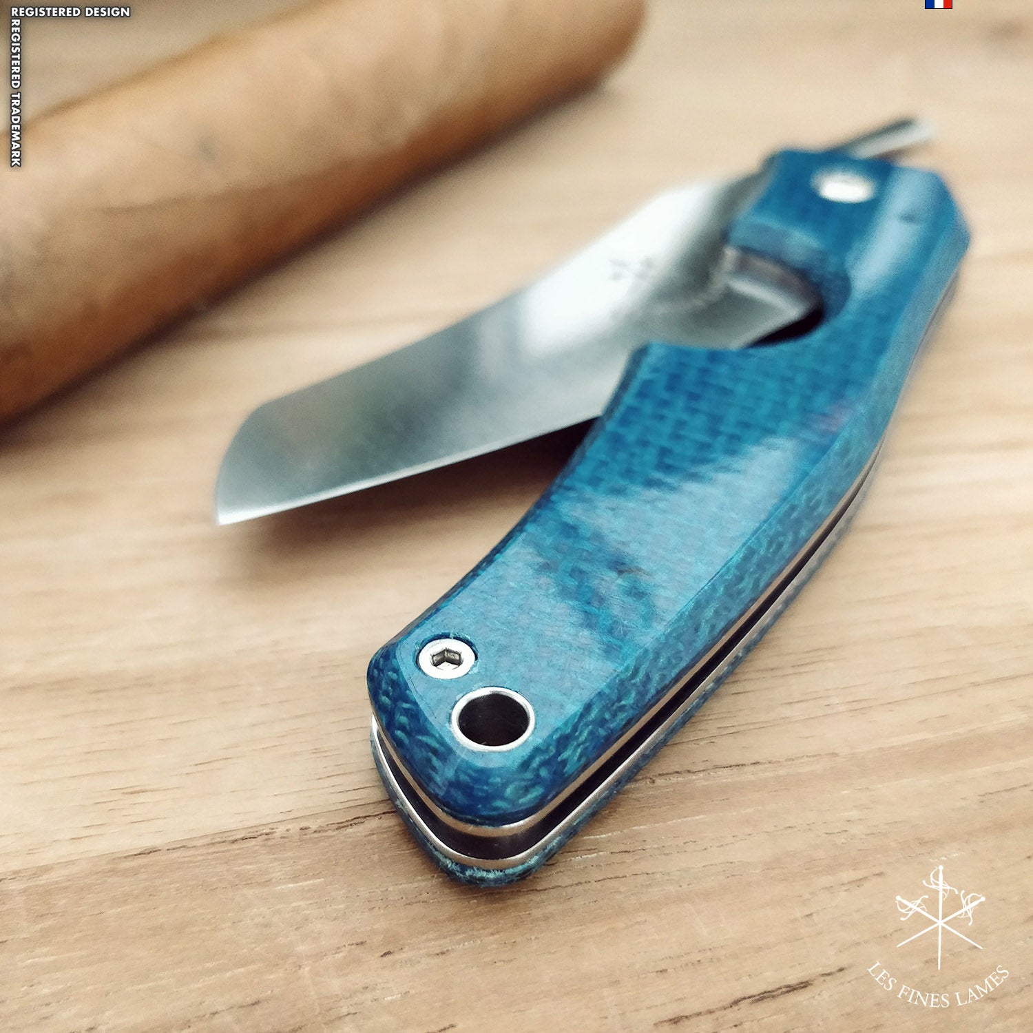 Le Petit - Blue Micarta | Les Fines Lames-Cutter-Cuban Ashes
