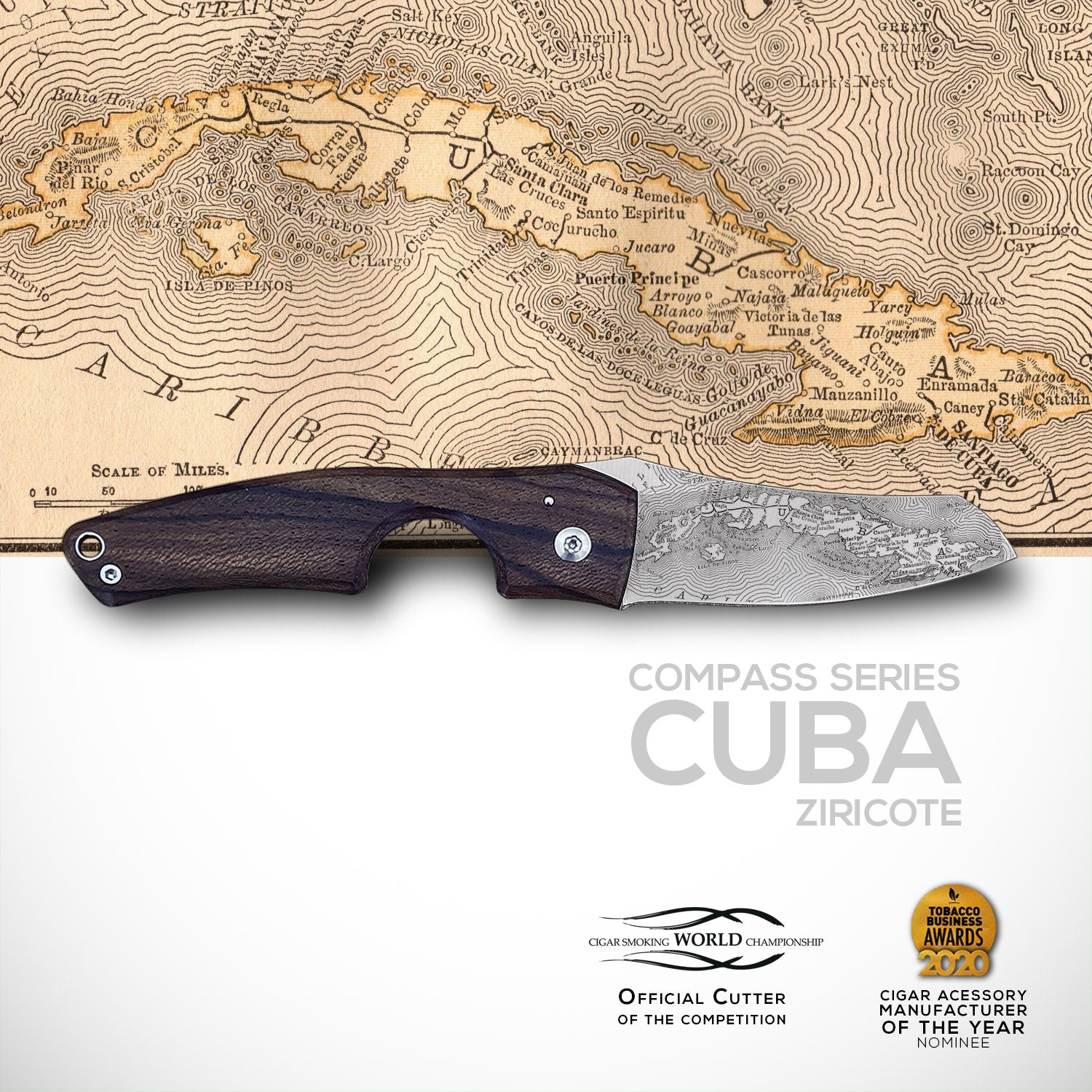 Le Petit - Compass - Cuba Ziricote | Les Fines Lames-Cutter-Cuban Ashes