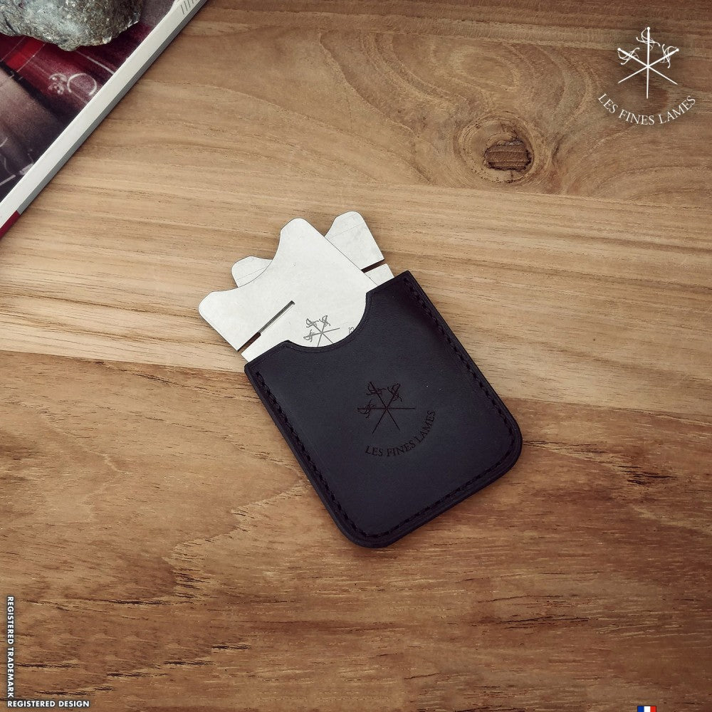 Black Leather Cigar Stand | Les Fines Lames-Cigar Stand-Cuban Ashes